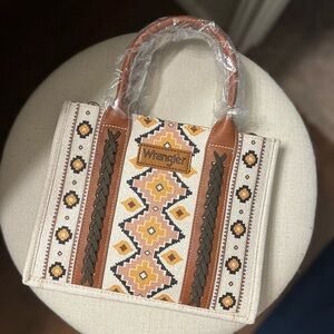 WRANGLER SOUTHWESTERN PRINT CROSS BODY CANVAS MINI TOTE